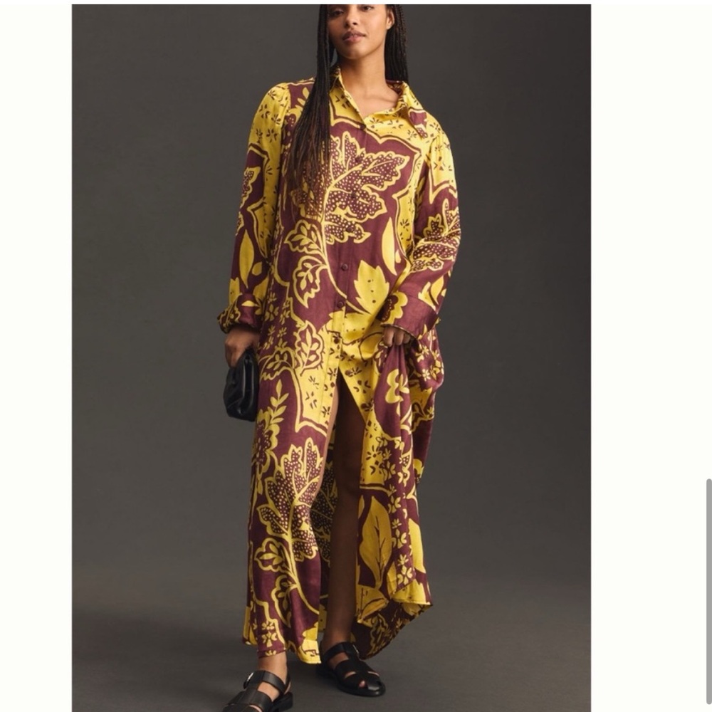 NWT Anthro Corey Lynn Calter Long-Sleeve Printed Shirt Dress - Picture 7 of 7